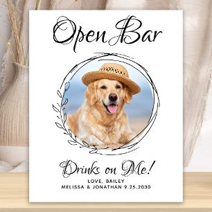 Hundbröllop Öppen bar för hundar Anpassade fotodry Poster