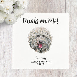 Hundbröllops cocktail servetter