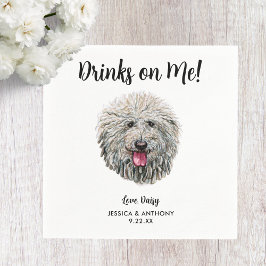 Hundbröllops cocktail servetter