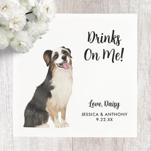 Hundbröllops cocktail servetter