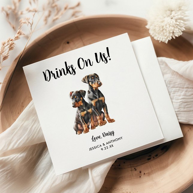 Hundbröllops cocktailservetter pappersservett (Skapare uppladdad)