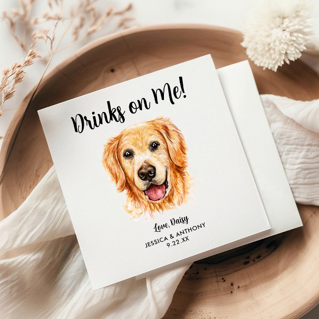 Hundbröllops cocktailservetter pappersservett (Skapare uppladdad)