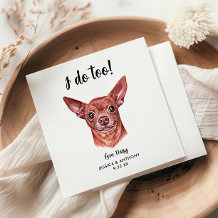 Hundbröllops cocktailservetter pappersservett