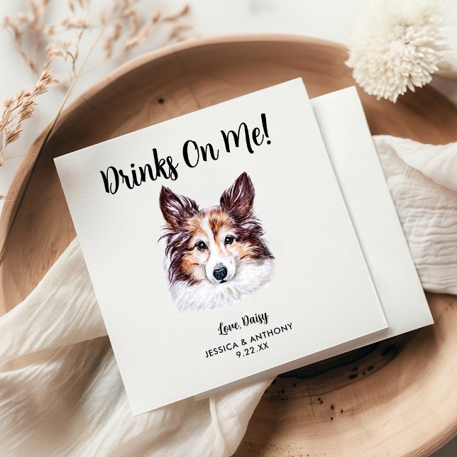 Hundbröllops cocktailservetter pappersservett (Skapare uppladdad)