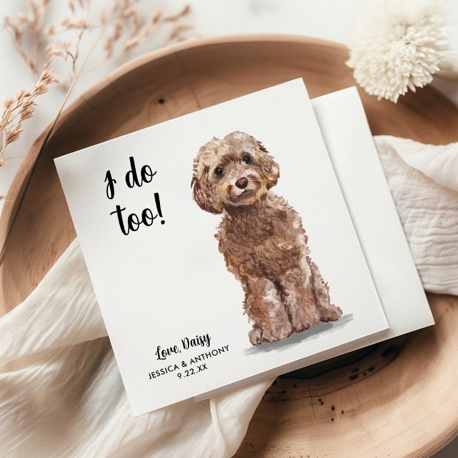 Hundbröllops cocktailservetter pappersservett (Skapare uppladdad)