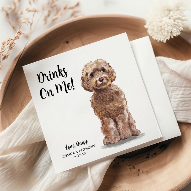 Hundbröllops cocktailservetter pappersservett (Skapare uppladdad)