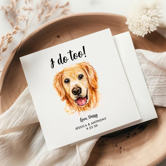 Hundbröllops cocktailservetter pappersservett (Skapare uppladdad)