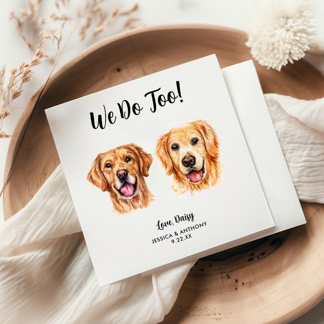 Hundbröllops cocktailservetter pappersservett (Skapare uppladdad)