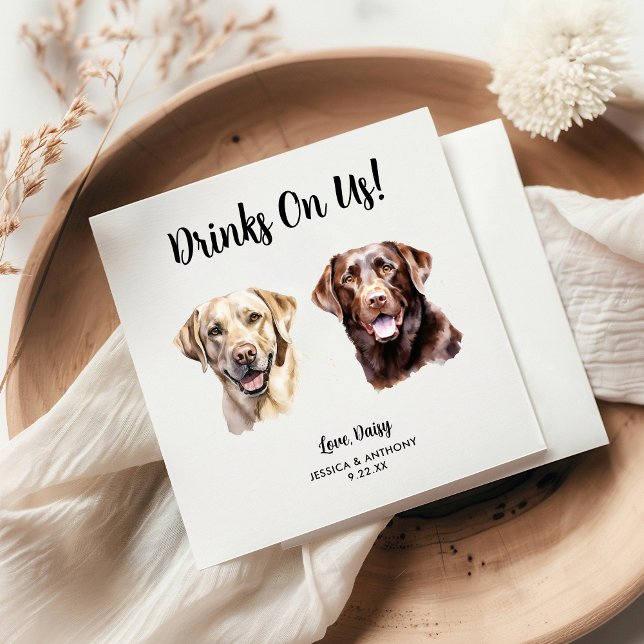 Hundbröllops cocktailservetter pappersservett (Skapare uppladdad)