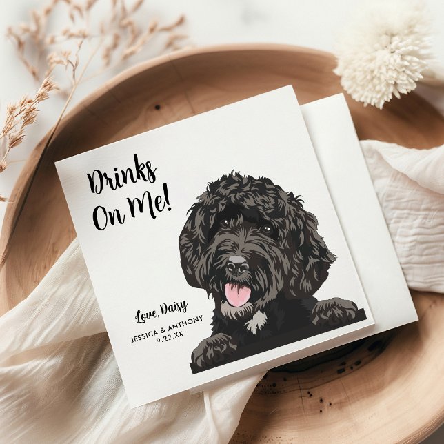Hundbröllops cocktailservetter pappersservett (Dog Wedding Paper Napkins)