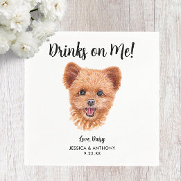 Hundbröllops cocktailservetter pappersservett