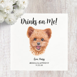 Hundbröllops cocktailservetter pappersservett