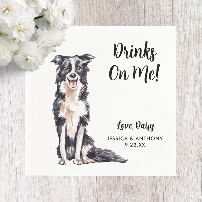 Hundbröllops cocktailservetter pappersservett (Skapare uppladdad)