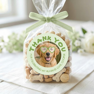 Hundbröllopspresenter Hund Foto Tack Runt Klistermärke