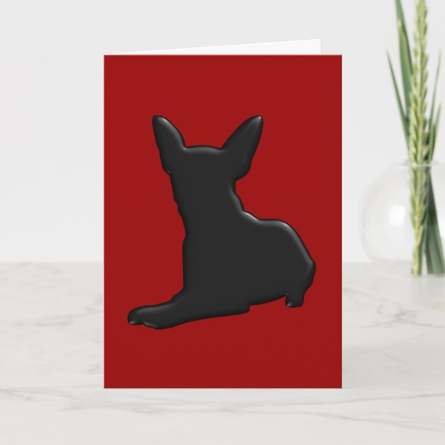 HundChihuahuaSilhouette Helgkort (Framsida)