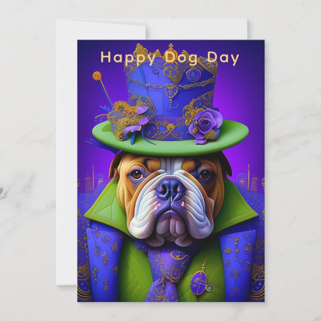 Hunddag Gratulationskort – Roligt Anpassat Husdjur Inbjudningar (Framsida)