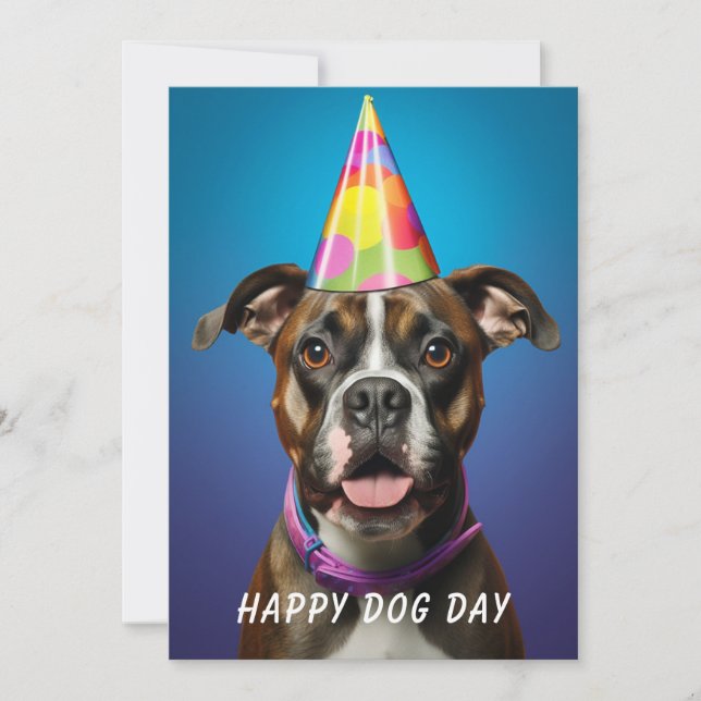 Hunddag Gratulationskort – Roligt Anpassat Husdjur Inbjudningar (Framsida)