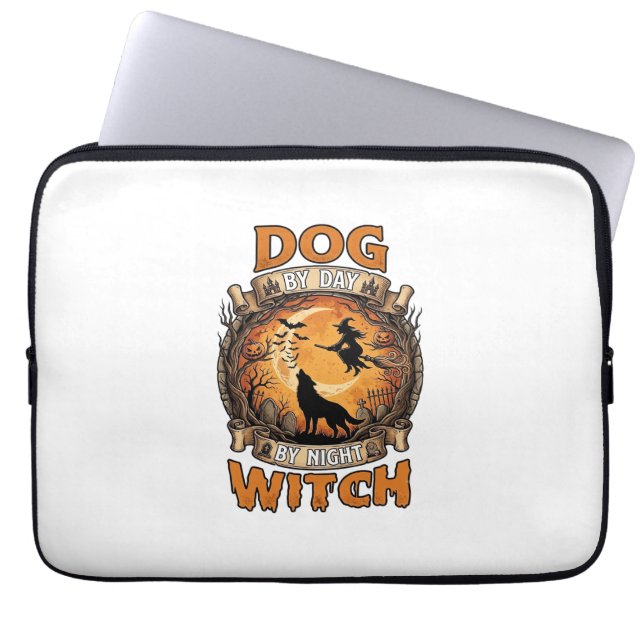 Hunddag Häxdags Halloween Varg Måne Fladdermöss_1 Laptop Fodral (Framsidan)