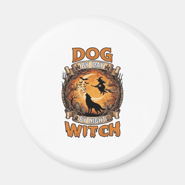 Hunddag Häxnat Halloween Vargmåne Fladdermöss_1 Magnet (Framsidan)