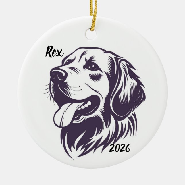 Hunddekorationsprydnad  julgransprydnad keramik (Framsidan)