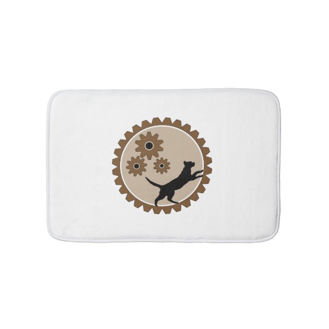 hunddriven bur med hjul badrumsmatta (Framsidan)