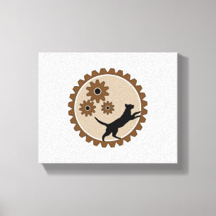 hunddriven bur med hjul canvastryck