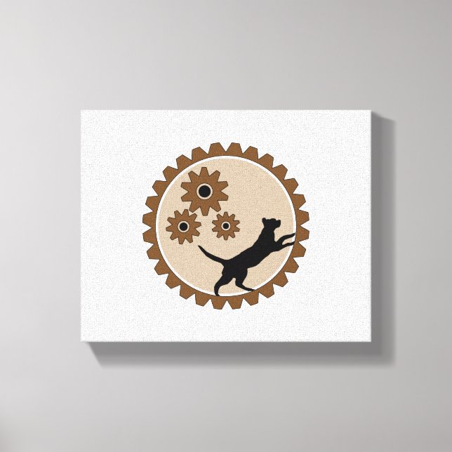 hunddriven bur med hjul canvastryck (Framsida)