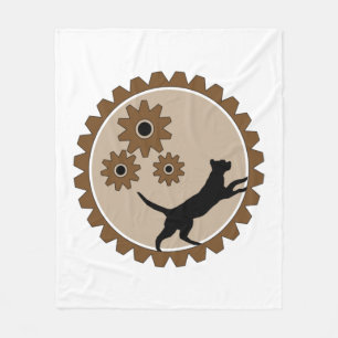 hunddriven bur med hjul fleecefilt