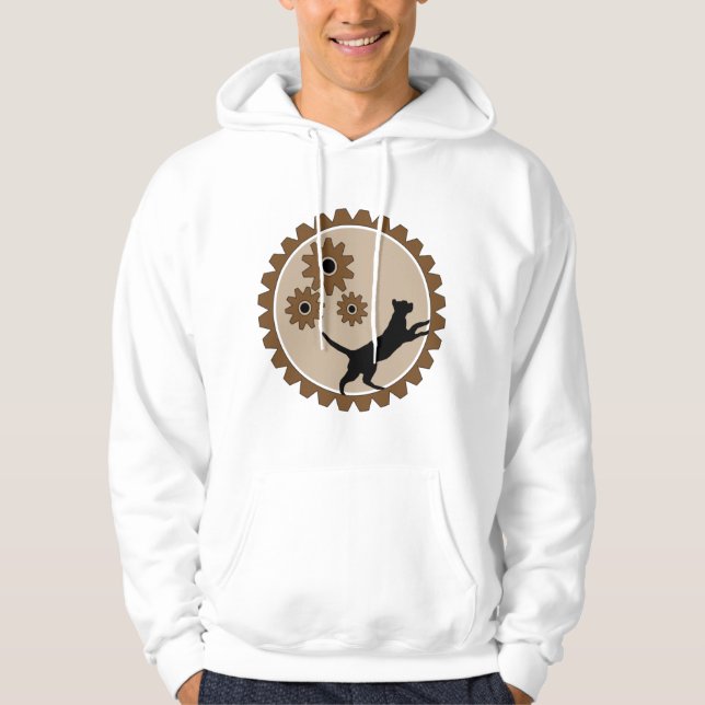 hunddriven bur med hjul hoodie (Framsida)