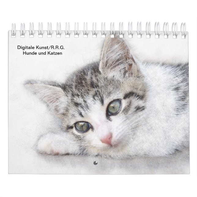 Hunde und Katzen-Digitale Kunst Kalender (Omslag)
