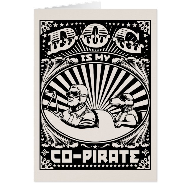 Hunden är min Co-Pirat Hälsningskort (Framsidan)