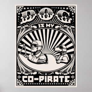 Hunden är min Co-Pirat Poster
