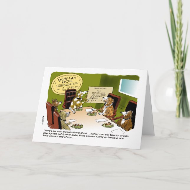 Hunden äter hundCo.-framstickandets kortet för dag Tack Kort (Framsida)