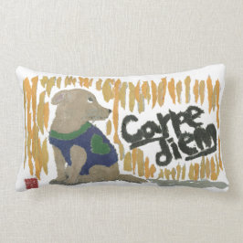 Hunden Carpe Diem, latin formulerar Lumbarkudde