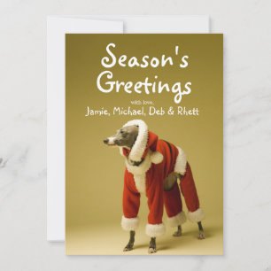 Hunden ha på sig farchristmass kläder 2 julkort