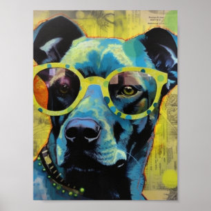 Hunden i prickiga glasögon poster