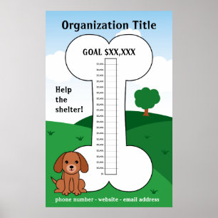 Hunden orsakar den Fundraising termometern Poster