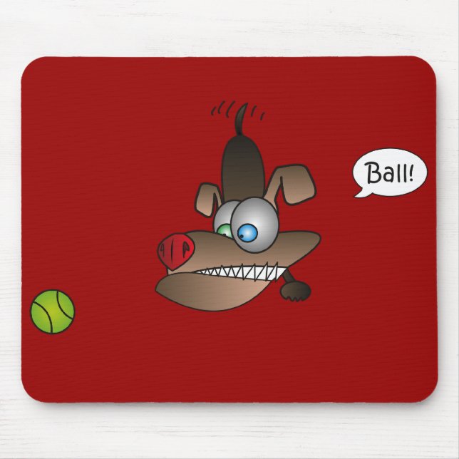 Hunden ser boll musmatta (Framsidan)