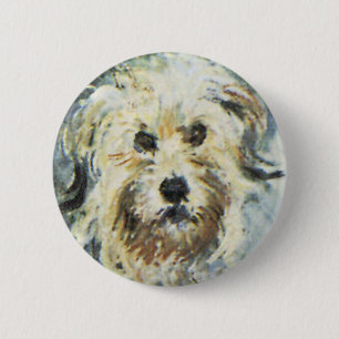 Hunden specificerar från Claude Monet att måla Knapp
