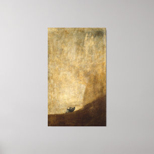 Hunden (svart målningar) vid Francisco Goya 1820 Canvastryck