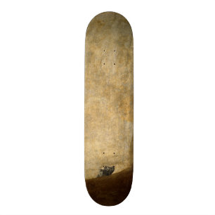 Hunden (svart målningar) vid Francisco Goya 1820 Mini Skateboard Bräda 18,7 Cm