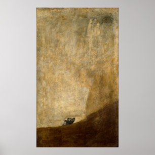 Hunden (svart målningar) vid Francisco Goya 1820 Poster