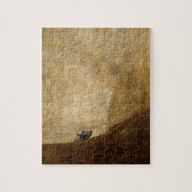 Hunden (svart målningar) vid Francisco Goya 1820 Pussel (Vertikal)