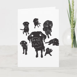 Hunden vägleder meddelandet för kortet w/Custom! Tack Kort