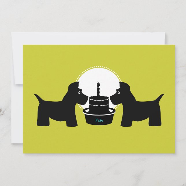 Hundens födelsedagsinbjudan - Det är en Paw-ty Inbjudningar (Framsida)