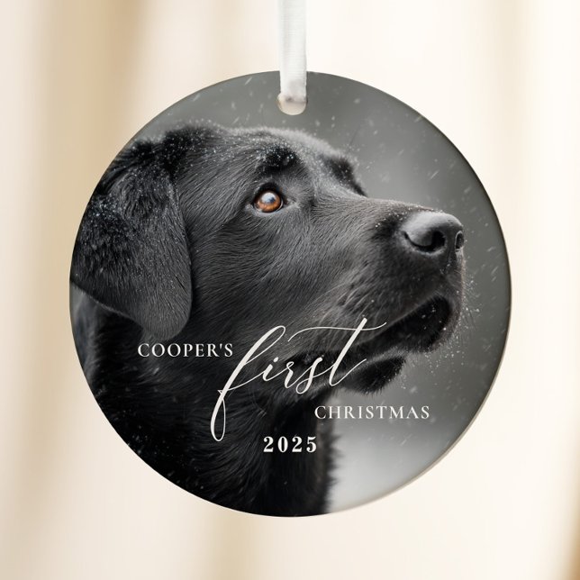 Hundens Första Jul Skrift Ornament (Skapare uppladdad)