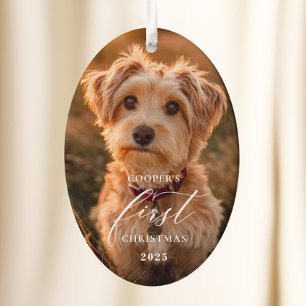 Hundens Första Jul Skript Ornament