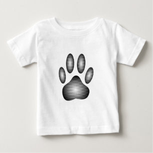 Hundens tassavtryck i svarta och vita gradienter t-shirt