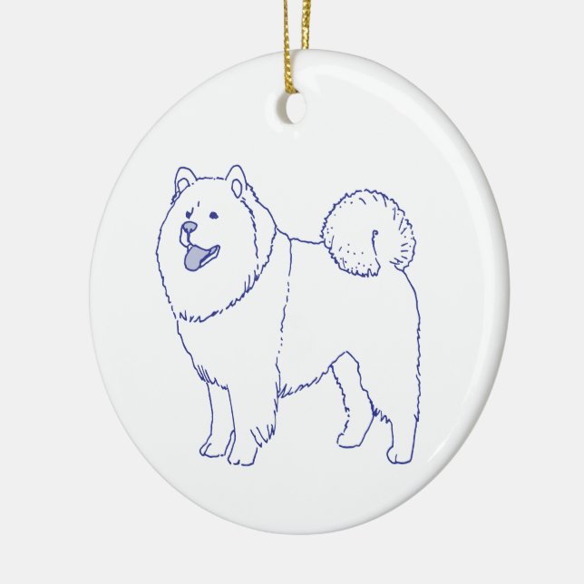 Hunderasse Chow-Chow Julgransprydnad Keramik (Vänster)