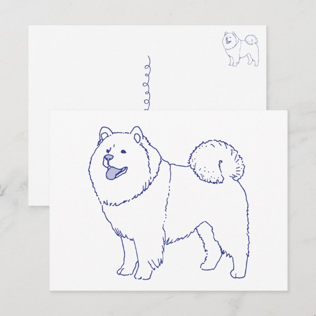 Hunderasse Chow-Chow Vykort (Fram/baksida)